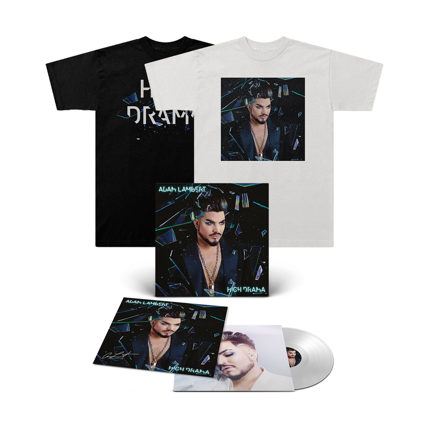 High Drama Signed LP T Shirt Adam Lambert
